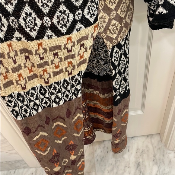 Free People Landmark Oversized Boho Cardigan Duster in Brown and Orange Size S - Picture 7 of 10